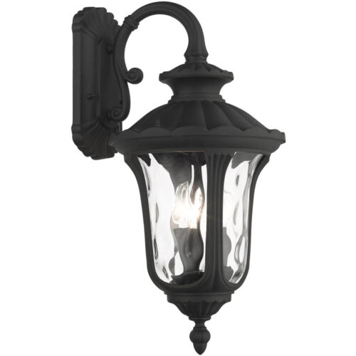 7857-14 3 Light Textured Black Outdoor Wall Lantern-Lighting LumensLantern