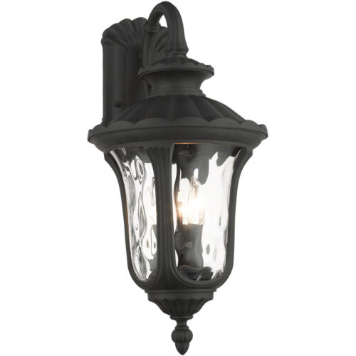 7857-14 3 Light Textured Black Outdoor Wall Lantern-Lighting LumensLantern