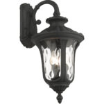 7857-14 3 Light Textured Black Outdoor Wall Lantern-Lighting LumensLantern