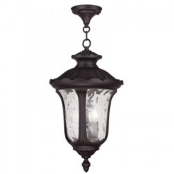 3 Light Bronze Chain Lantern Pendant Lighting Fixture with Clear Water Glass Shade-Lighting LumensLantern