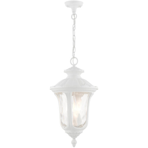 7858-13 3 Light Textured White Outdoor Pendant Lantern-Lighting LumensLantern