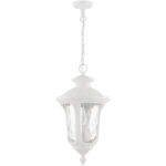 7858-13 3 Light Textured White Outdoor Pendant Lantern-Lighting LumensLantern