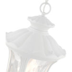 7858-13 3 Light Textured White Outdoor Pendant Lantern-Lighting LumensLantern