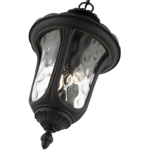 7858-14 3 Light Textured Black Outdoor Pendant Lantern-Lighting LumensLantern