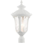 7859-13 3 Light Textured White Outdoor Post Top Lantern-Lighting LumensLantern