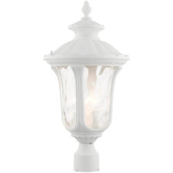 7859-13 3 Light Textured White Outdoor Post Top Lantern-Lighting LumensLantern