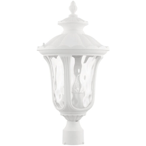 7859-13 3 Light Textured White Outdoor Post Top Lantern-Lighting LumensLantern