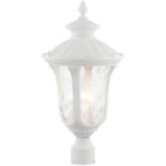 7859-13 3 Light Textured White Outdoor Post Top Lantern-Lighting LumensLantern