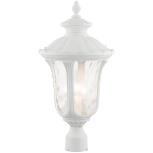 7859-13 3 Light Textured White Outdoor Post Top Lantern-Lighting LumensLantern