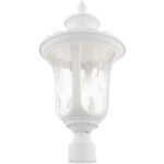 7859-13 3 Light Textured White Outdoor Post Top Lantern-Lighting LumensLantern