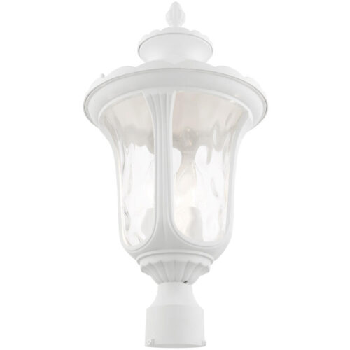 7859-13 3 Light Textured White Outdoor Post Top Lantern-Lighting LumensLantern