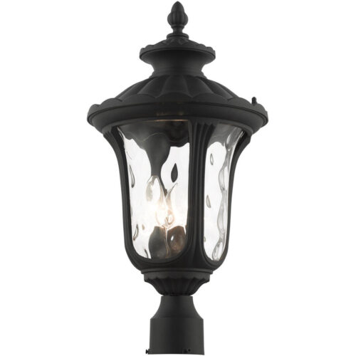 7859-14 3 Light Textured Black Outdoor Post Top Lantern-Lighting LumensLantern