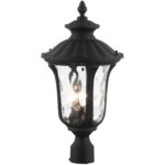 7859-14 3 Light Textured Black Outdoor Post Top Lantern-Lighting LumensLantern