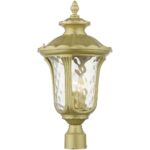 7859-33 3 Light Soft Gold Outdoor Large Post Top Lantern-Lighting LumensLantern