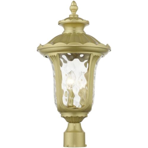 7859-33 3 Light Soft Gold Outdoor Large Post Top Lantern-Lighting LumensLantern