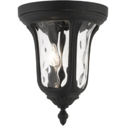 7861-14 2 Light Textured Black Outdoor Ceiling Mount-Lighting LumensFlush Mount Ceiling Lights