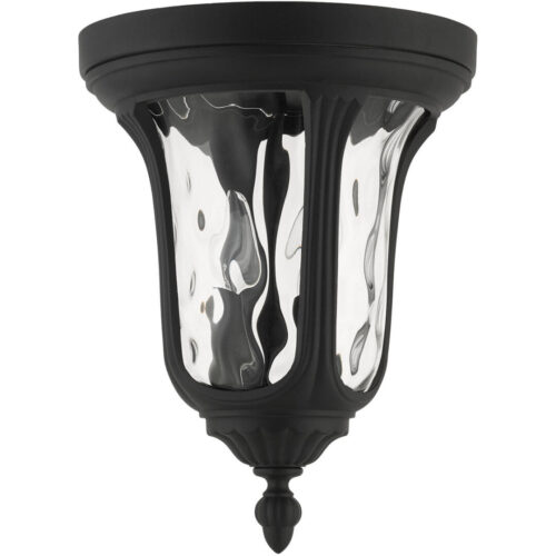 7861-14 2 Light Textured Black Outdoor Ceiling Mount-Lighting LumensFlush Mount Ceiling Lights