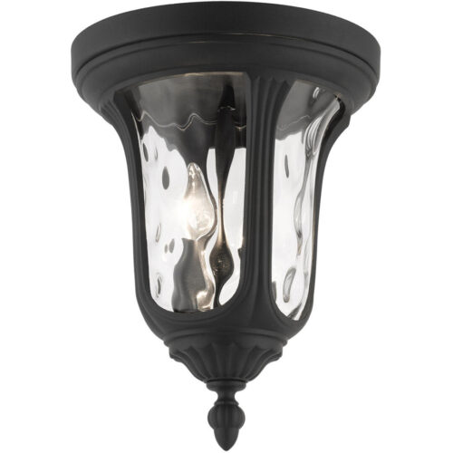 7861-14 2 Light Textured Black Outdoor Ceiling Mount-Lighting LumensFlush Mount Ceiling Lights