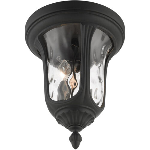 7861-14 2 Light Textured Black Outdoor Ceiling Mount-Lighting LumensFlush Mount Ceiling Lights