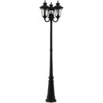 7866-14 3 Light Textured Black Outdoor Post Light-Lighting LumensOutdoor Wall Lights