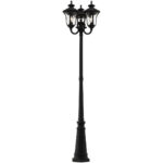 7866-14 3 Light Textured Black Outdoor Post Light-Lighting LumensOutdoor Wall Lights