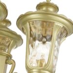 7866-33 3 Light Soft Gold Post Light-Lighting LumensOutdoor Wall Lights