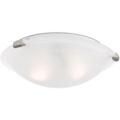 8010-91 2 Light Brushed Nickel Ceiling Mount-Lighting LumensFlush Mount Ceiling Lights