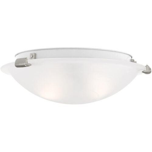 8010-91 2 Light Brushed Nickel Ceiling Mount-Lighting LumensFlush Mount Ceiling Lights