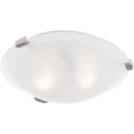 8010-91 2 Light Brushed Nickel Ceiling Mount-Lighting LumensFlush Mount Ceiling Lights