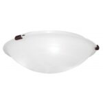 3 Light Bronze Ceiling Light fixture with White Alabaster Glass Shade-Lighting LumensFlush Mount Ceiling Lights