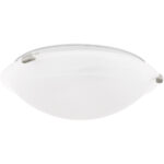 3 Light Brushed Nickel Ceiling Light fixture with White Alabaster Glass Shade-Lighting LumensFlush Mount Ceiling Lights