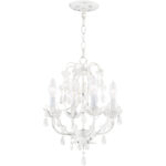 4 Light Antique White Chandelier with Steel base material-Lighting LumensChandeliers