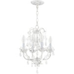 4 Light Antique White Chandelier with Steel base material-Lighting LumensChandeliers