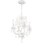 4 Light Antique White Chandelier with Steel base material-Lighting LumensChandeliers