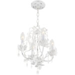 4 Light Antique White Chandelier with Steel base material-Lighting LumensChandeliers