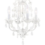 4 Light Antique White Chandelier with Steel base material-Lighting LumensChandeliers