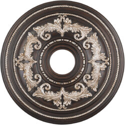 Hand Rubbed Bronze Ceiling Medallion with Polyurethane Foam base with 22.5 Dia-Lighting LumensMedallion