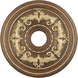 Palacial Bronze with Gilded Accents Ceiling Medallion with Polyurethane Foam base with 22.5 Dia-Lighting LumensMedallion