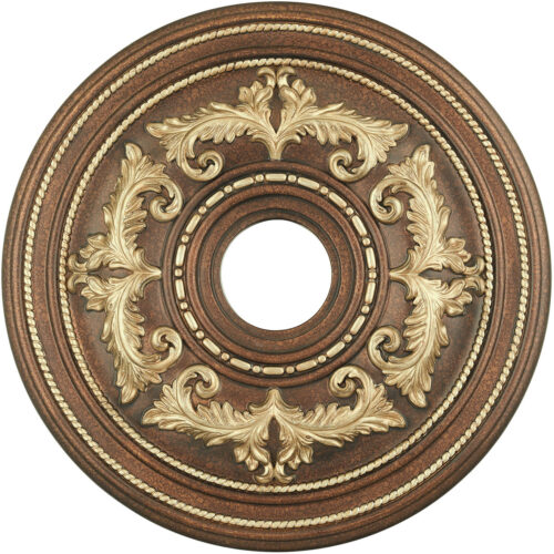 Palacial Bronze with Gilded Accents Ceiling Medallion with Polyurethane Foam base with 22.5 Dia-Lighting LumensMedallion