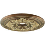 Palacial Bronze with Gilded Accents Ceiling Medallion with Polyurethane Foam base with 22.5 Dia-Lighting LumensMedallion