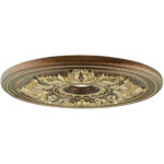 Palacial Bronze with Gilded Accents Ceiling Medallion with Polyurethane Foam base with 22.5 Dia-Lighting LumensMedallion