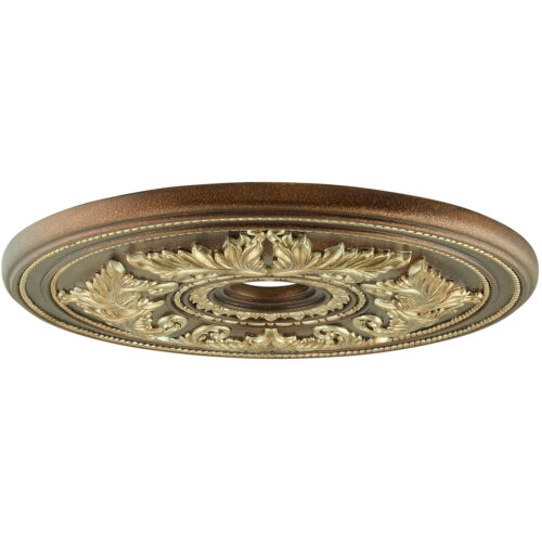 Palacial Bronze with Gilded Accents Ceiling Medallion with Polyurethane Foam base with 22.5 Dia-Lighting LumensMedallion