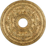 Vintage Gold Leaf Ceiling Medallion with Polyurethane Foam base with 22.5 Dia-Lighting LumensMedallion