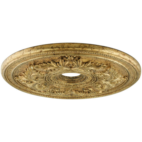 Vintage Gold Leaf Ceiling Medallion with Polyurethane Foam base with 22.5 Dia-Lighting LumensMedallion