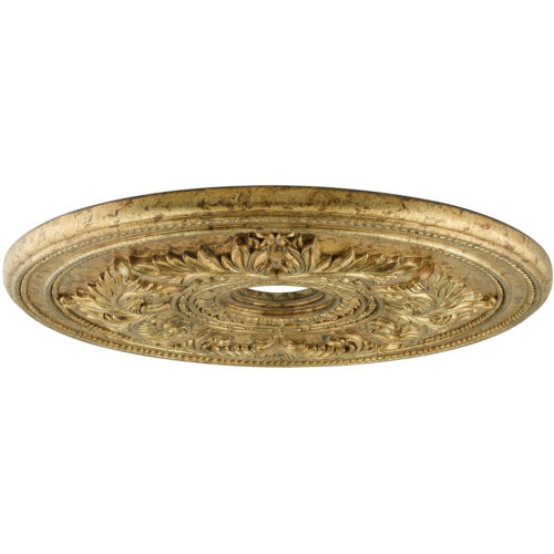 Vintage Gold Leaf Ceiling Medallion with Polyurethane Foam base with 22.5 Dia-Lighting LumensMedallion