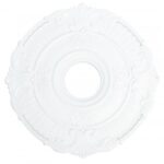 White Ceiling Medallion with Polyurethane Foam base with 18 Dia-Lighting LumensMedallion