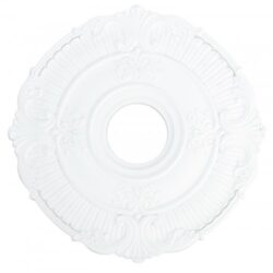 White Ceiling Medallion with Polyurethane Foam base with 18 Dia-Lighting LumensMedallion