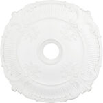 White Ceiling Medallion with Polyurethane Foam base with 30 Dia-Lighting LumensMedallion