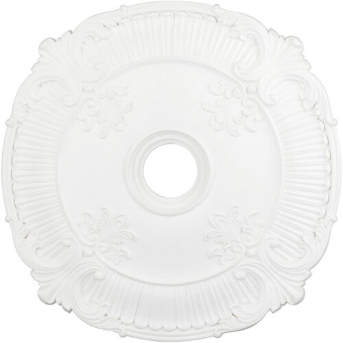 White Ceiling Medallion with Polyurethane Foam base with 30 Dia-Lighting LumensMedallion