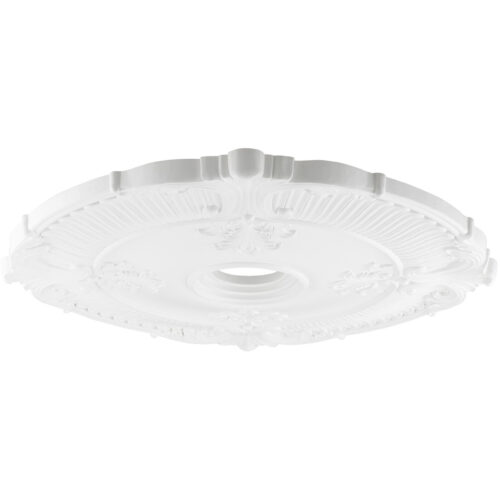 White Ceiling Medallion with Polyurethane Foam base with 30 Dia-Lighting LumensMedallion